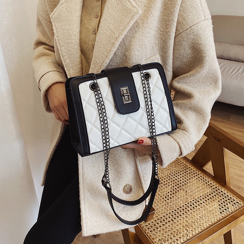 Mischa Túi Xách Da PU Cỡ Lớn Phối Màu Tương Phản Thời Trang Cho Nữ