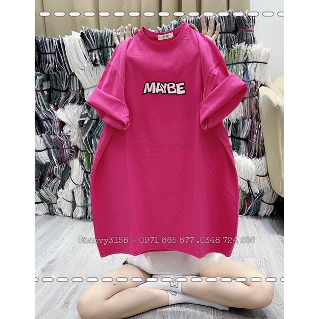 Áo Thun 3158 From Rộng Cotton Khô Nam Nữ Freesize In Chữ MAYBE