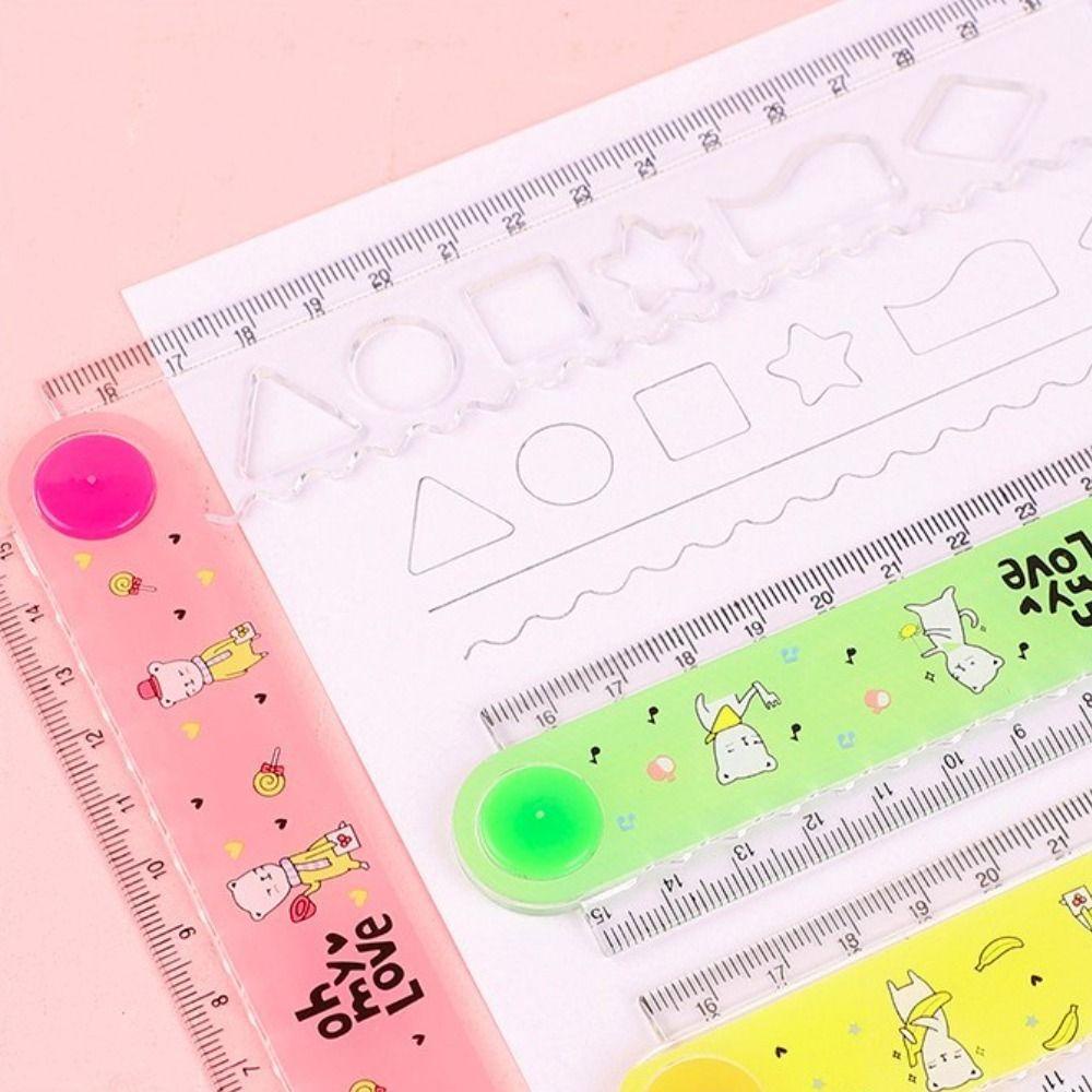 Thước Gấp Trong Suốt Họa Tiết Hoạt Hình Đa Năng Tiện Dụng Cho Học Sinh / Văn Phòng