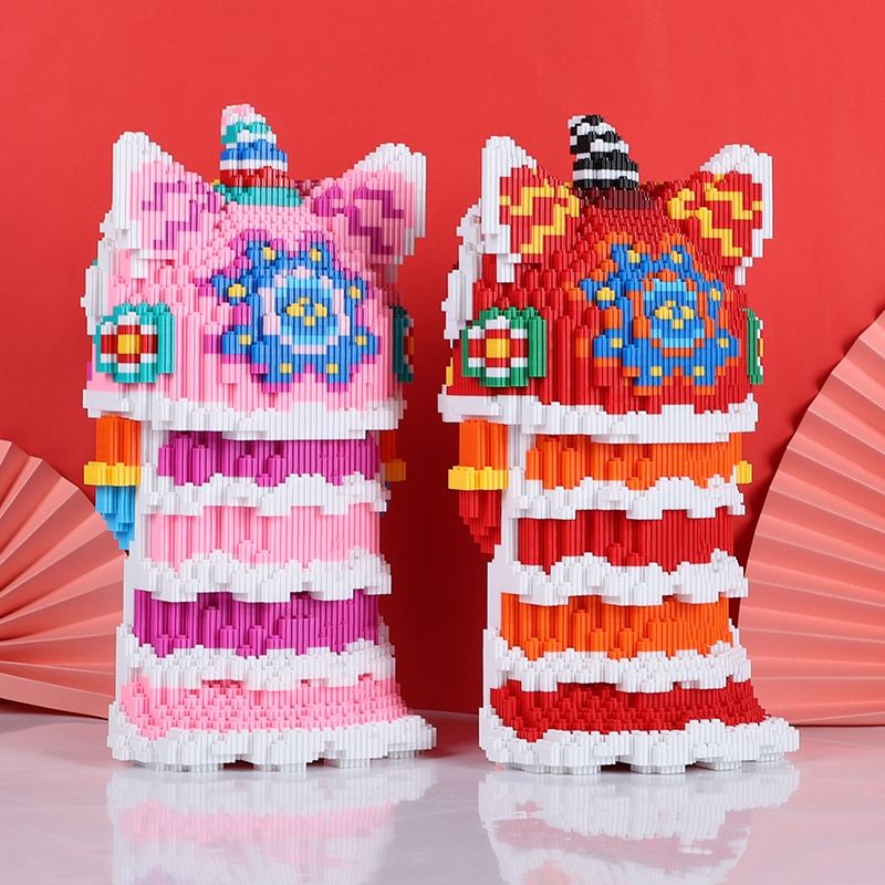 Lắp ráp mô hình Hổ Múa Lân cỡ lớn 35cm, bé chơi vui khỏe mẹ trang trí nhà