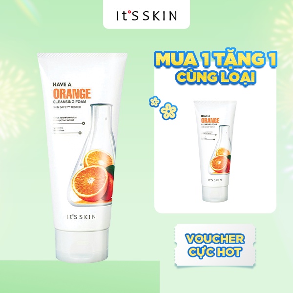 ( Mua 1 tặng 1) Sữa rửa mặt làm mờ vết thâm nám It's Skin Have a Orange Cleansing Foam 150ml