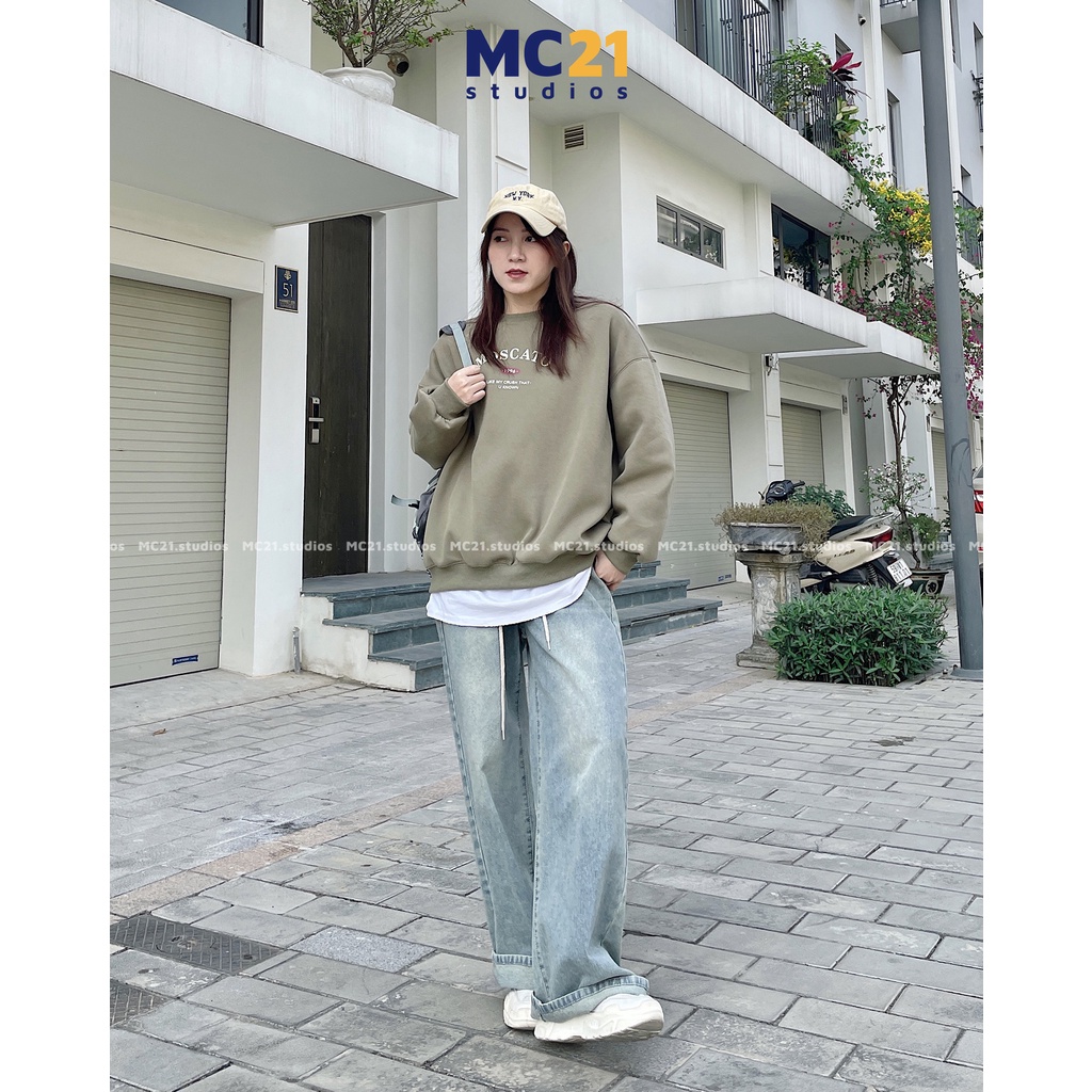 Quần jeans ống rộng MINION CLOTHING cạp chun bigsize lưng cao Unisex nam nữ Ulzzang chất jean bò cao cấp dày dặn Q7192