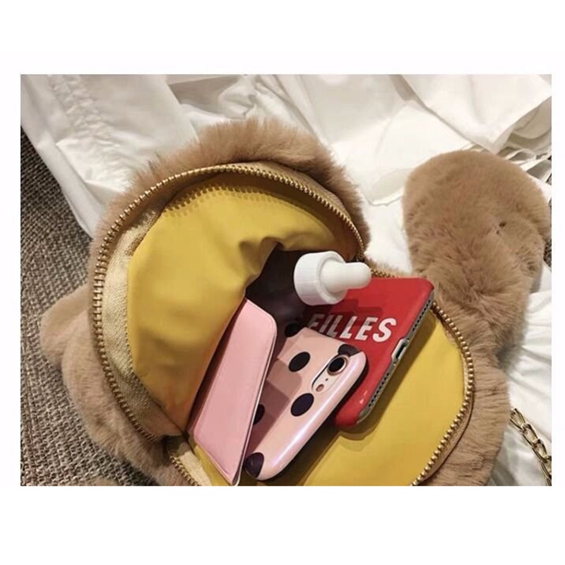 Túi đeo chéo vai hình thỏ bằng vải lông dễ thương dành cho bạn nữ đi học SHOPSIEURE88