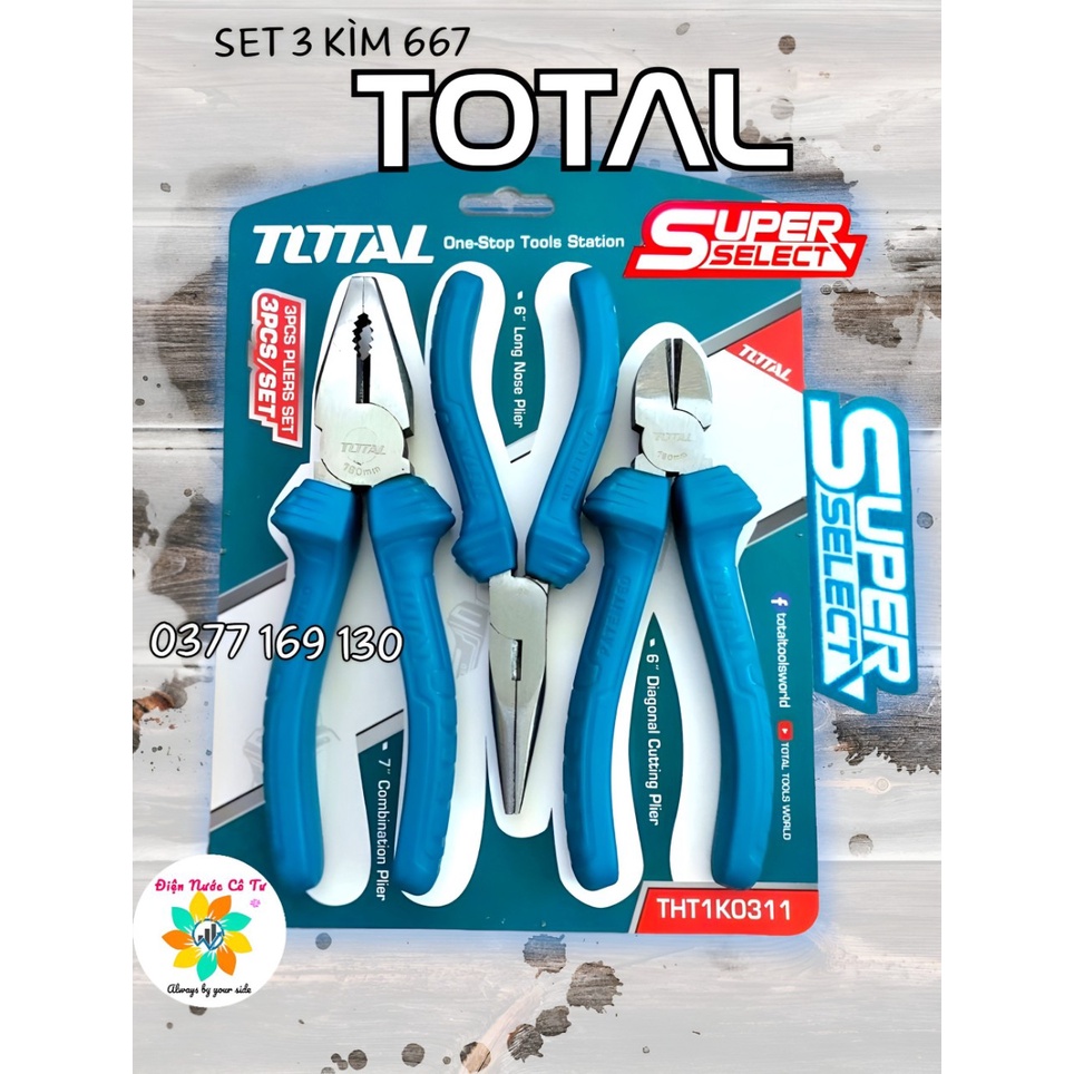 Kìm cắt/tuốt dây điện/bấm COS cao cấp 8.5inch 215mm Total