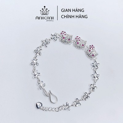 Lắc Bạc Mèo Hello Kitty Mix Hoa Cho Bé Gái Minh Canh Jewelry