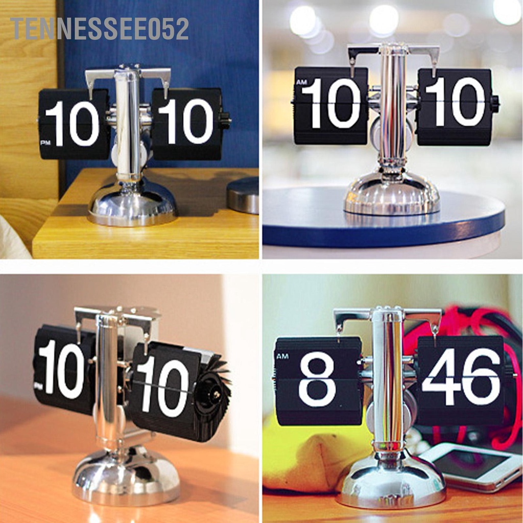 Tennessee052 Kỹ Thuật Số Lật Xuống Đồng Hồ Retro Tối Giản Đơn Chân Cơ Tự Động Để Bàn Cho Phòng Khách Gia Đình