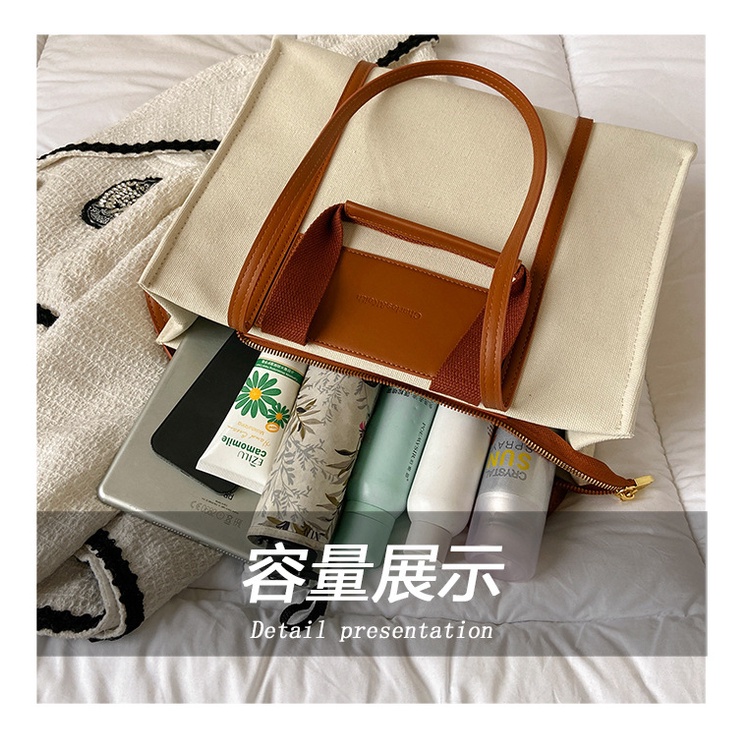 Túi Xách vải Canvas vuông Cỡ Lớn Thời Trang Hàn Quố Tote Bag 2023 Cho Nữ FT7334