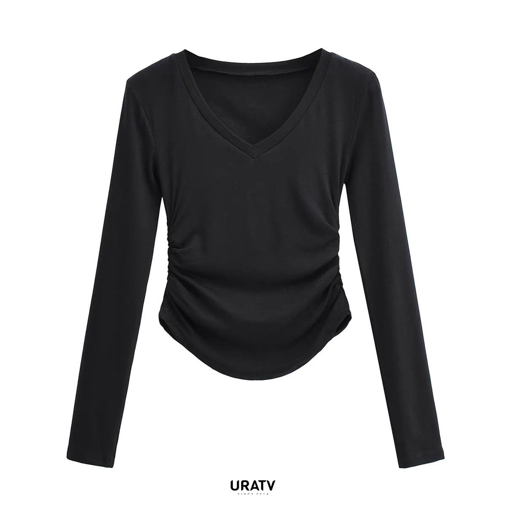 [ẢNH THẬT-CÓ SẴN] Áo cổ tim tay dài Uratv