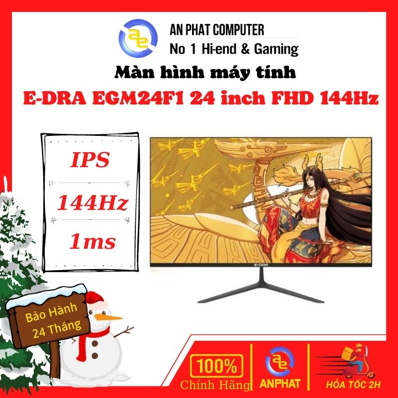 Màn hình Gaming E-DRA EGM24F1 24 inch FullHD 144hz chuyên game bảo hành 2 năm