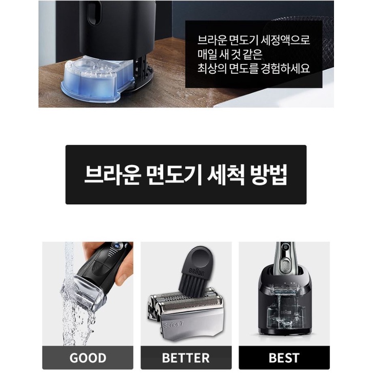 Clean and Renew Shaver Refill Cleaner Dụng Cụ Làm Sạch Và Tái Tạo Dao Cạo Râu 2EA 4EA 6EA Cho Tất Cả Các Mẫu Braun