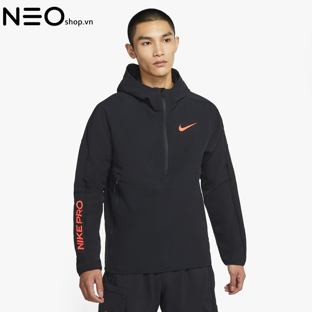 Áo Khoác Nam Nike Thể Thao Pro 3/4 Full Zip Jacket - Đen