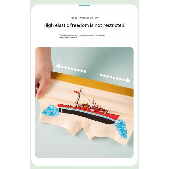 Set 4 Quần Lót Boxer Chất Liệu Cotton Cao Cấp Thời Trang Cho Bé Trai