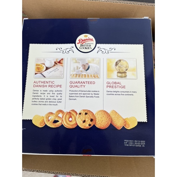 Bánh quy bơ Danisa 908g kèm túi xách  Hạn 3/2024