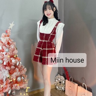Set yếm dạ áo sơ mi cổ tàu