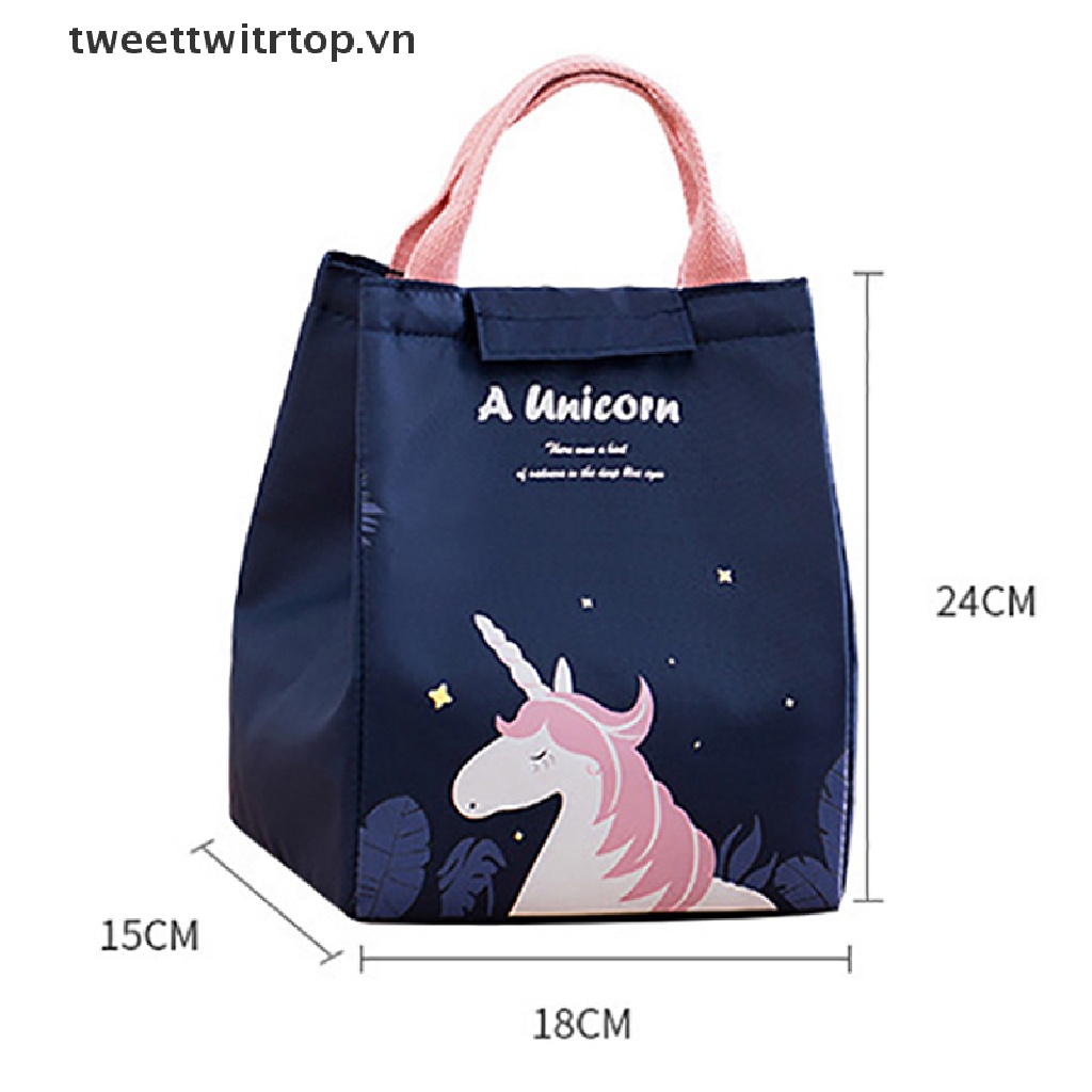 Túi Đựng Hộp Cơm Trưa Giữ Nhiệt Họa Tiết Hoạt Hình Dễ Thương