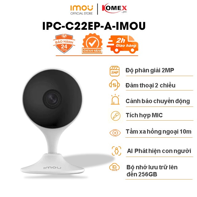 Camera imou Trong Nhà C22EP Ip Wifi Full HD 1080P, Đàm thoại 2 chiều, Còi báo động và Cảnh báo chuyển động - Komex | BigBuy360 - bigbuy360.vn