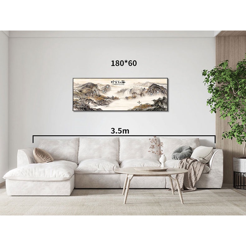 New Chinese Landscape Decorative Painting Chinese Style Living Room Sofa Background Wall Mural Offic