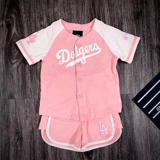 Bộ bóng chày MLB hồng cá tính cho bé