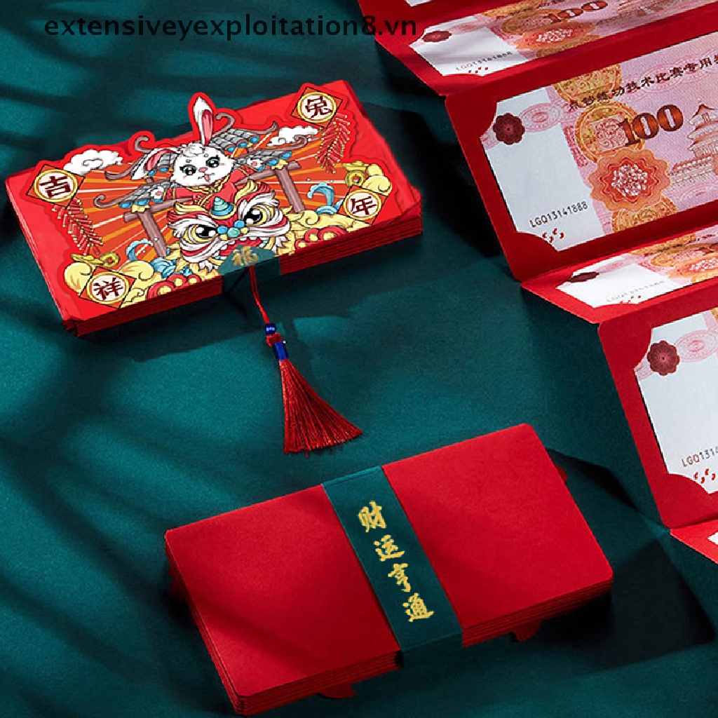 Bao Lì Xì Đỏ Hình Thỏ Năm Mới 2023 Phong Cách Trung Hoa