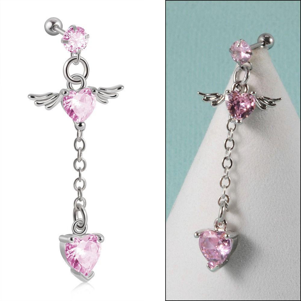 LOMBARD Bông Tai Dáng Dài Hình Đôi Cánh Phong Cách Hàn Quốc Thời Trang Cho Nữ