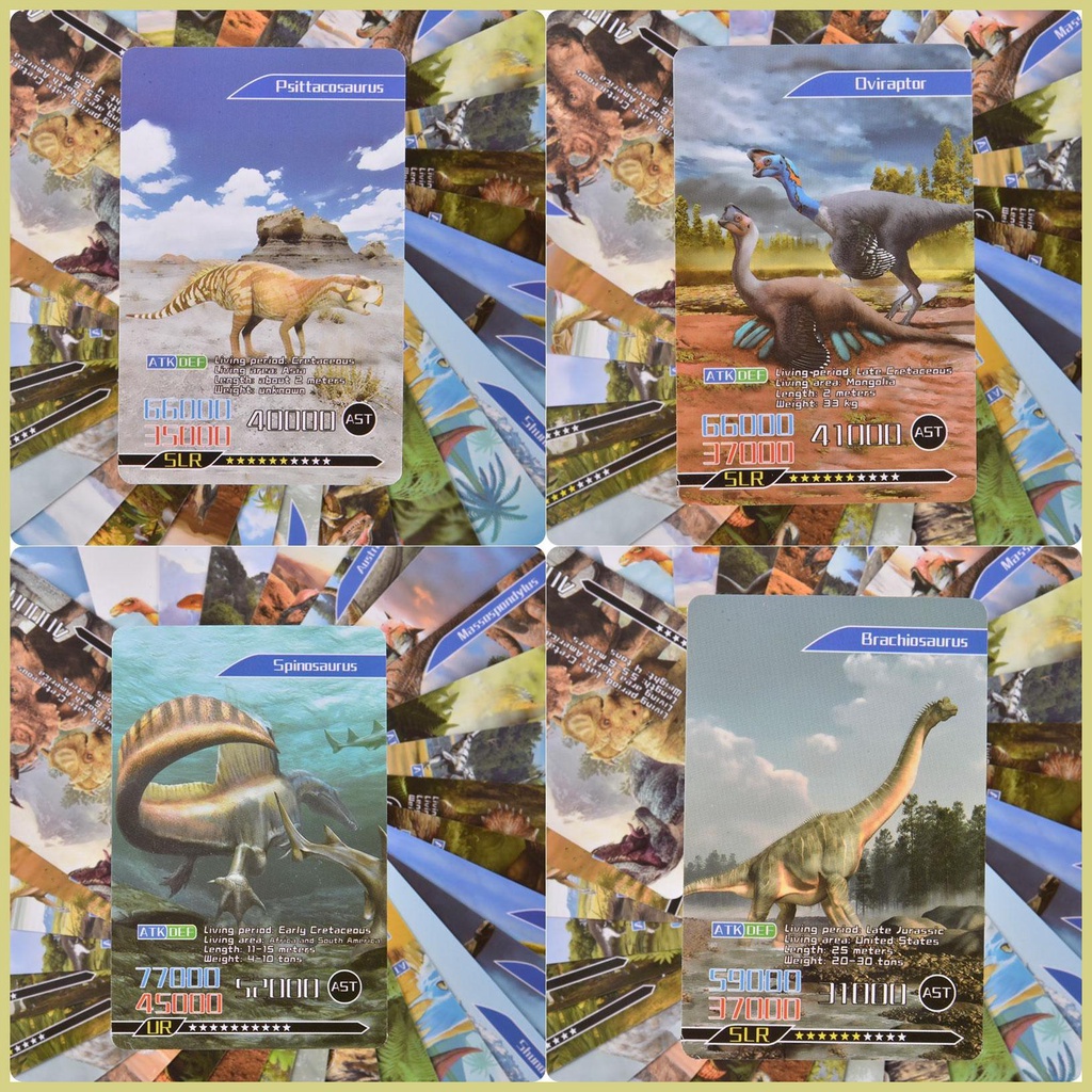Bộ 55 Thẻ Chơi Game Hình Khủng Long Độc Đáo