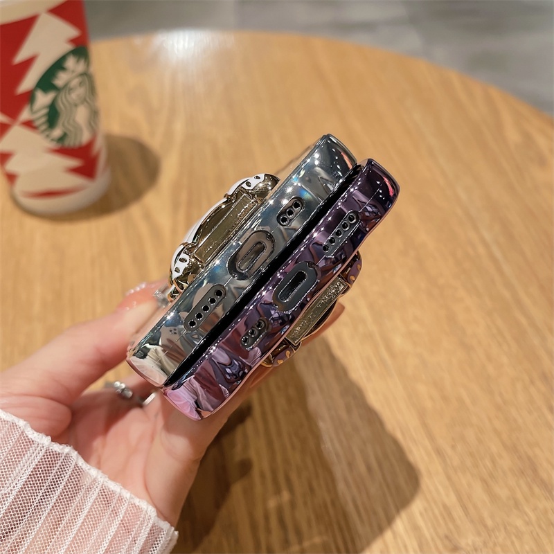 Ốp Điện Thoại iPhone 14 13 12 11 Pro max max x xs max xr 7 8 14 plus case ốp lưng điện thoại iphone 14 13 12 11 promax Dẻo Màu Gradient Lấp Lánh Kèm Giá Đỡ Hình Thỏ Sang Trọng Cho iP 11 12 13 14 Pro max x xs max xr 7 8 plus