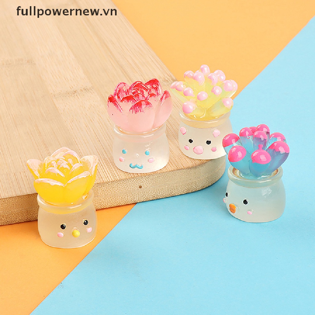 Toàn Bộpowernew 1 Mô Hình Chậu Cây Giả mini Bằng Nhựa resin Dạ Quang Để Bàn Trang Trí vn