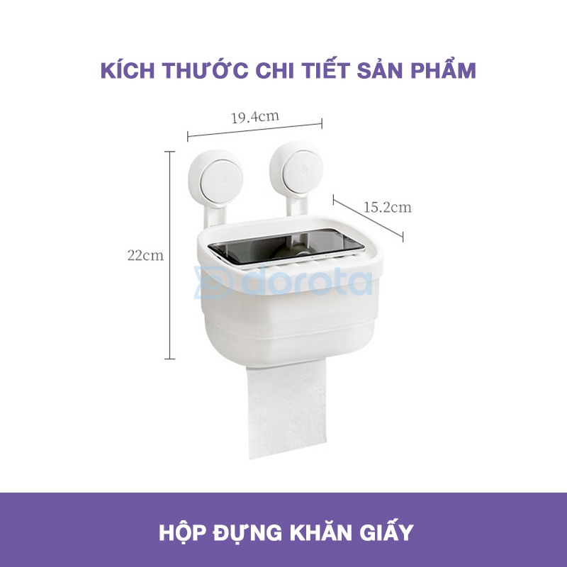 Hộp đựng giấy vệ sinh DOROTA tissue holder đồ dùng nhà tắm đa năng chống nước tuyệt đối AW602