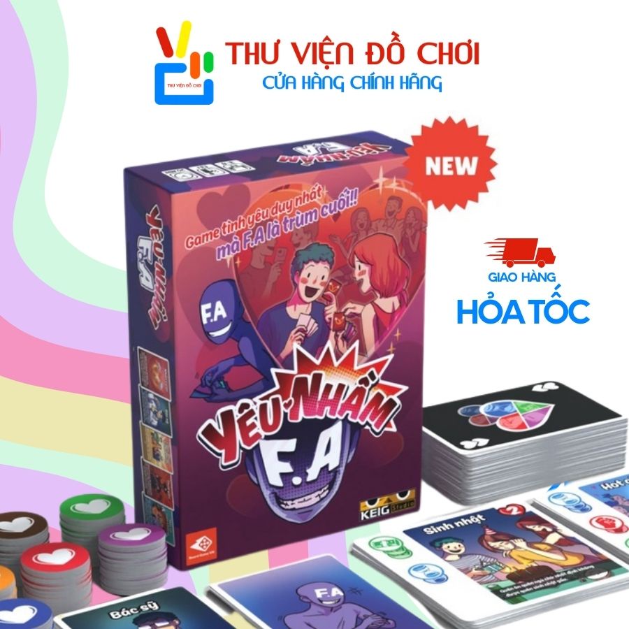 [CHÍNH HÃNG] YÊU NHẦM F.A - Khi F.A là trùm cuối | Boardgame thẻ bài cho hội F.A  - Thư Viện Đồ Chơi