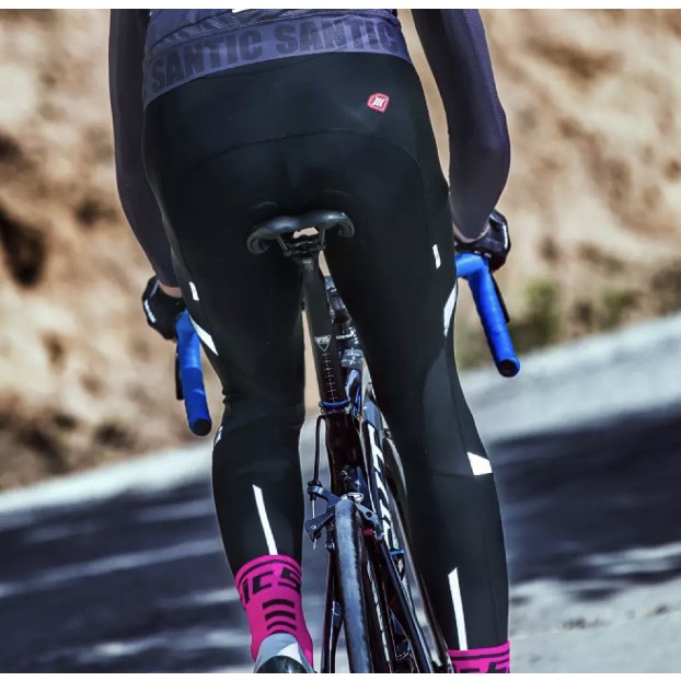 SANTIC Quần dài đạp xe chuyên nghiệp đệm mông 4D phản quang 091