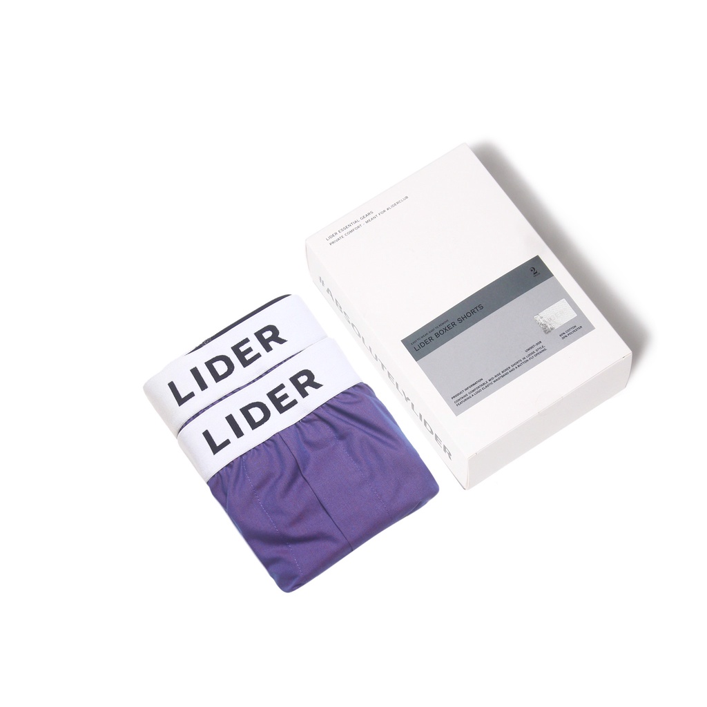 QUẦN ĐÙI NGỦ COTTON LIDER BOXER SHORTS - Dark Purple/Grey