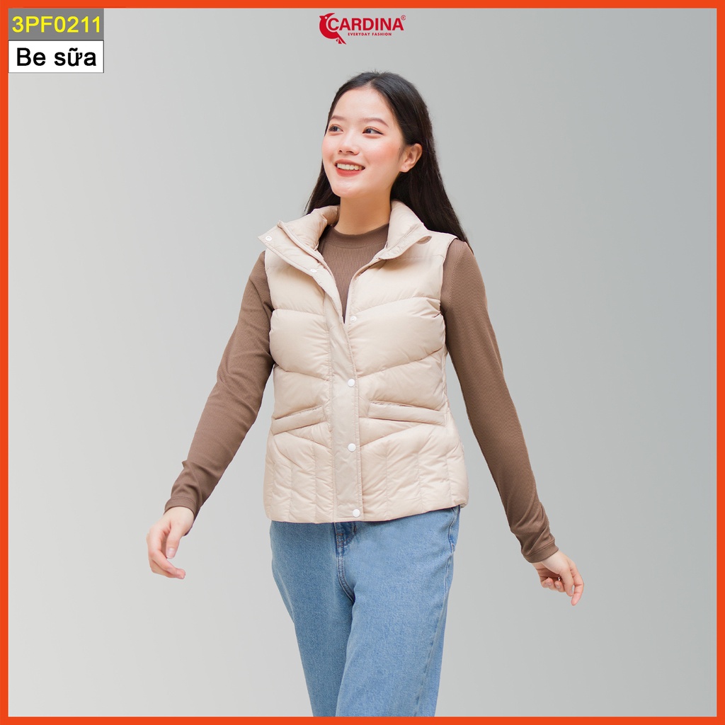 Áo phao lông vũ nữ 𝐂𝐀𝐑𝐃𝐈𝐍𝐀 cao cấp kiểu dáng gile siêu nhẹ siêu ấm 3PF02