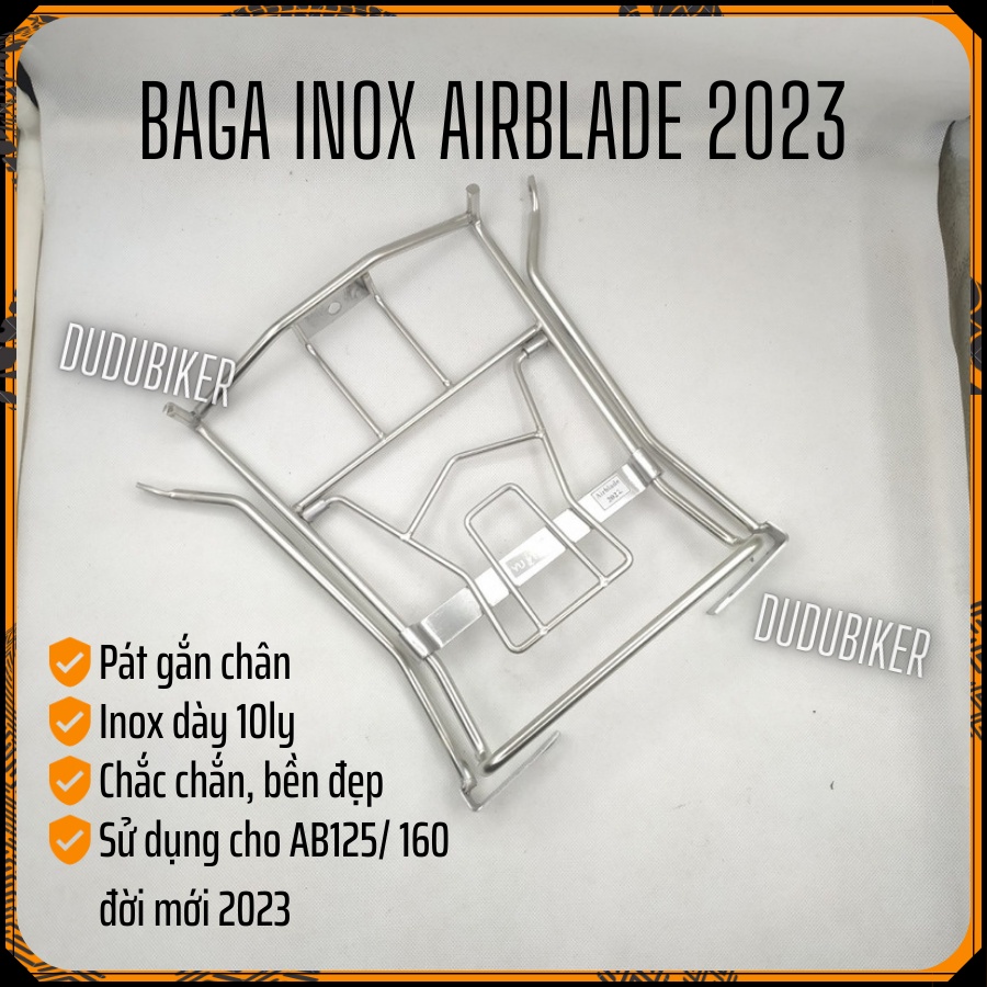 Baga AB 23 titan 160/125 AirBlade 2022-2023 INOX 10 ly đảm bảo chắc chắn Thiết kế an toàn và tiện ích dễ lắp đặt tự thao