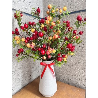 Cành lựu giả - cành lựu phú quý giả- 18 quả- dài 63cm. bình hoa phong thủy thu hút tài lộc