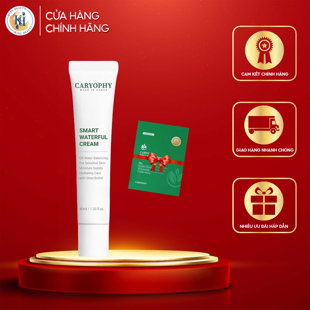 Kem dưỡng cấp nước và phục hồi da mụn Caryophy Smart Waterful Cream 40ml