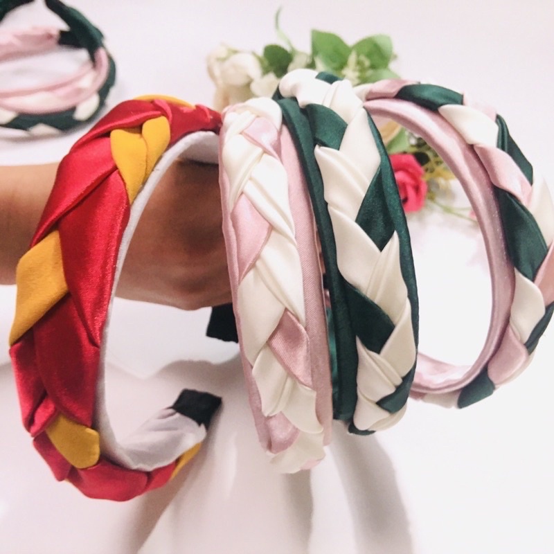 bờm lụa tết nhiều màu