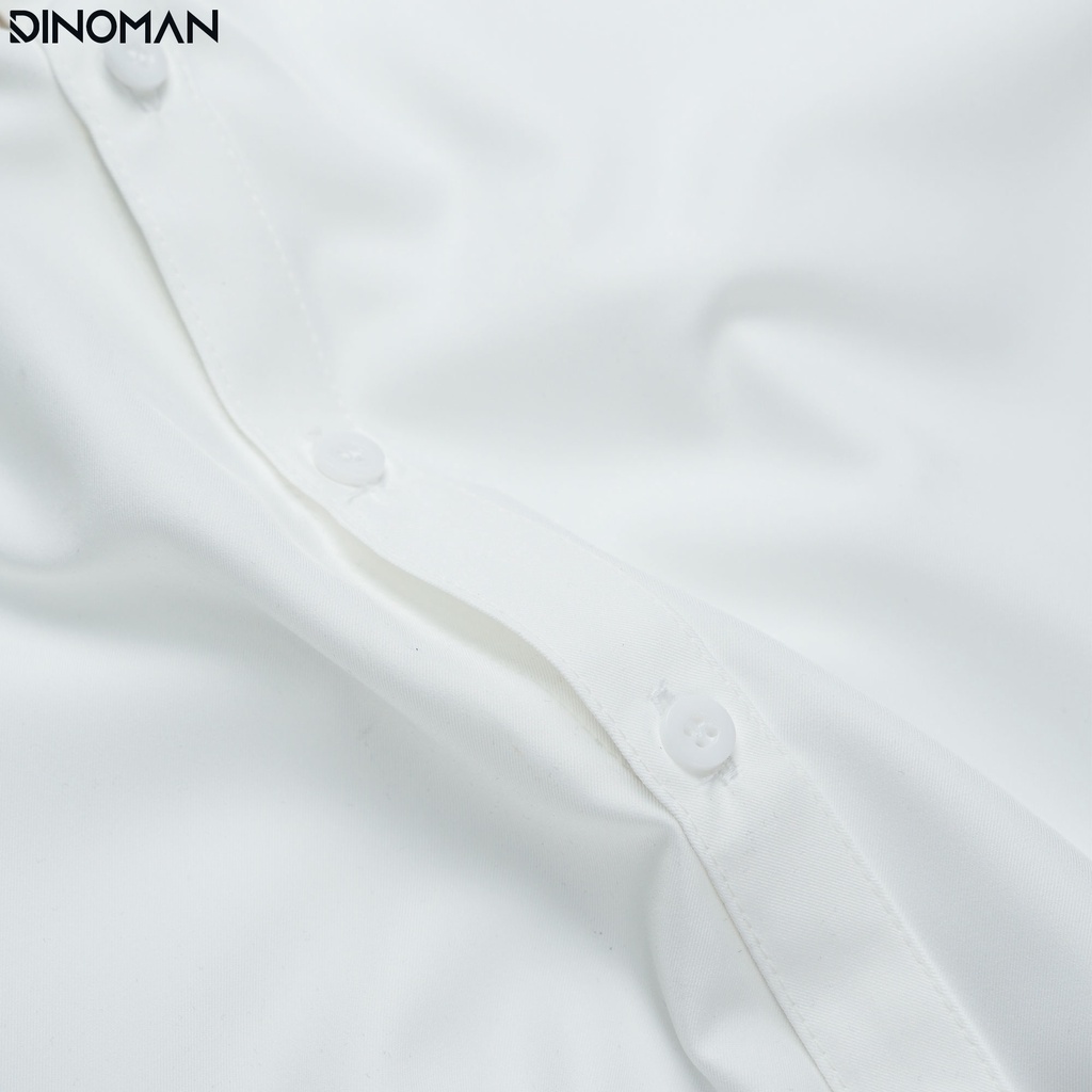 Áo Sơ Mi Nam Dài Tay Trơn DINOMAN Vải Chéo Hàn Dày Dặn Thấm Hút Tốt
