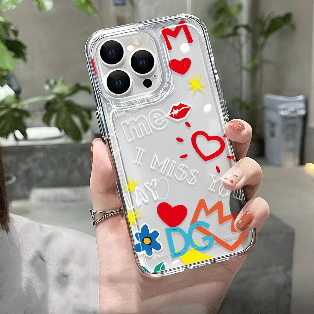 Ốp Điện Thoại Tpu Trong Suốt In Chữ Miss You Love Thời Trang Cho iphone 14promax 13 12 11 7Plus 7 8 X XR XSMax