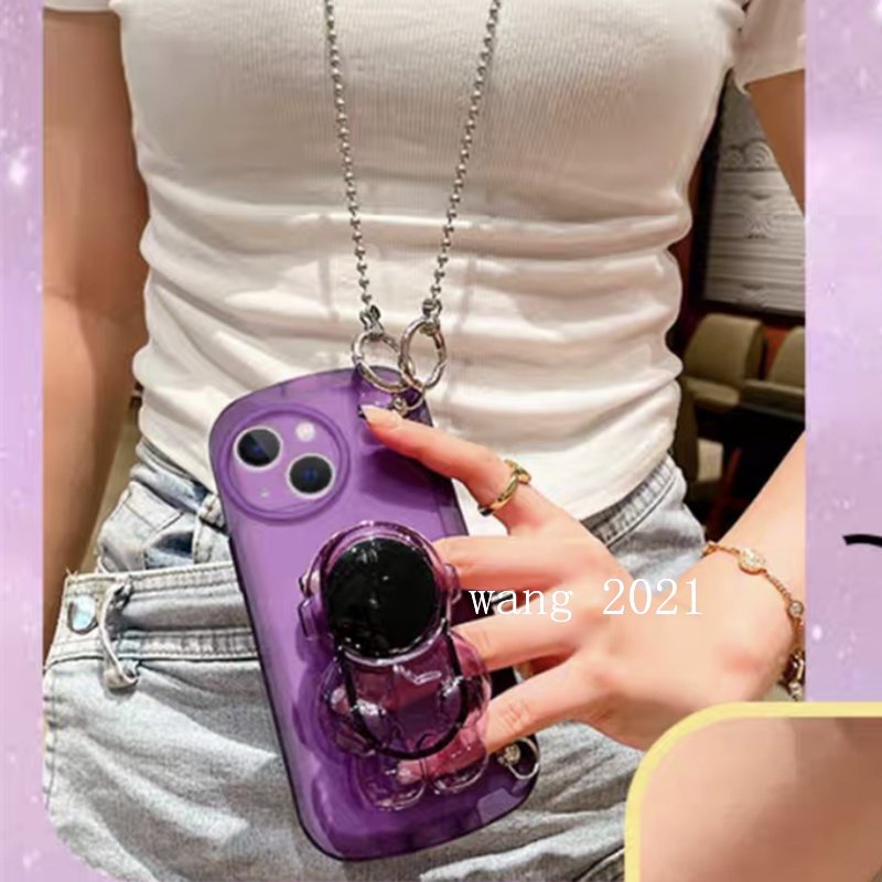 Ốp Điện Thoại Dẻo Trong Suốt Họa Tiết Phi Hành Gia Kèm Dây Đeo Cho OPPO Reno8 T 5G 4G Reno 8T 8 T 2023