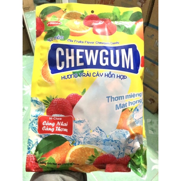 Kẹo mềm Chewgum Bibica gói 275g hương trái cây tổng hợp