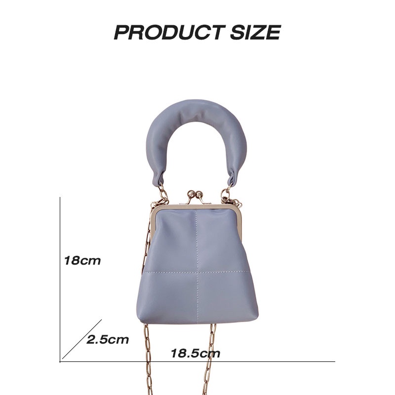 MISCHA Túi Đeo Chéo Vai Bằng Da PU Màu Trơn Thời Trang Hàn Quốc