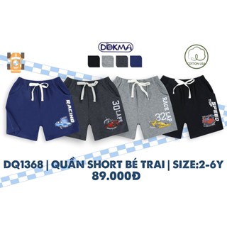 DQ1368 Quần đùi, quần short cotton bé trai Dokma in hình 2-6T