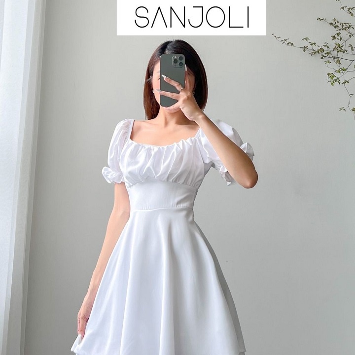 SANJOLI - VÁY BABYDOLL XẾP LY VD096