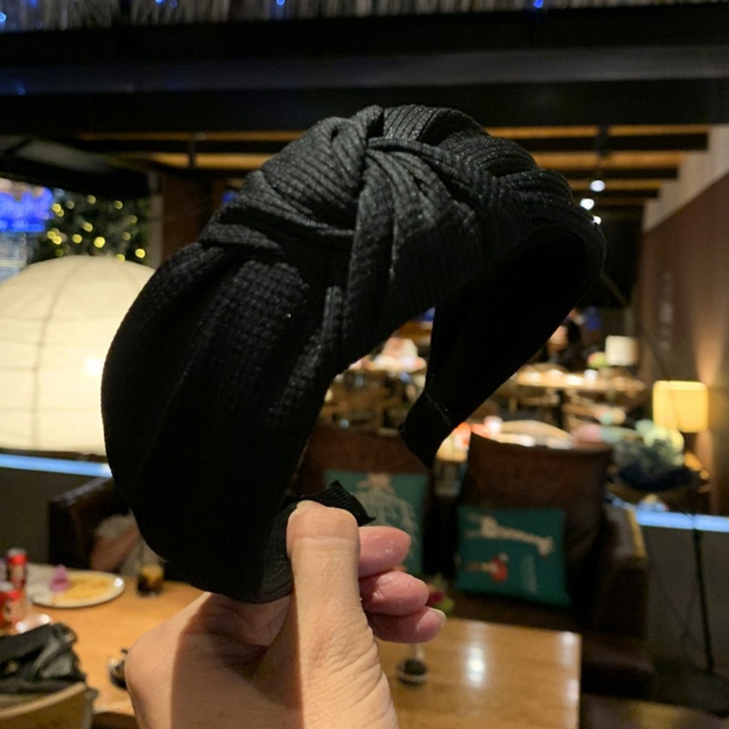 Flgo Băng Đô Cài Tóc Bản Rộng Co Giãn Thắt Nút Màu Dạ Quang Thời Trang Vintage Cho Nữ