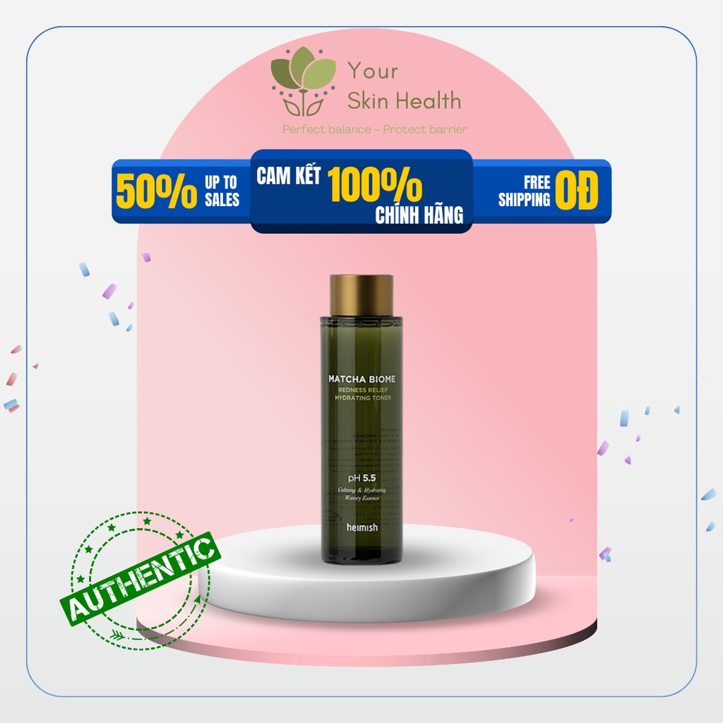 Toner làm dịu mẩn đỏ từ trà xanh lên men Heimish Matcha Biome Redness Relief Hydrating Toner 150ml