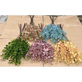 cành lá táo 3d 3nhánh _ hoa lụa trang trí