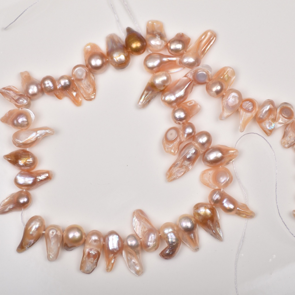 Hạt Ngọc Trai Hình Lông Vũ Màu Hồng Tím Phong Cách Baroque Độc Đáo Dùng Làm Trang Sức Diy