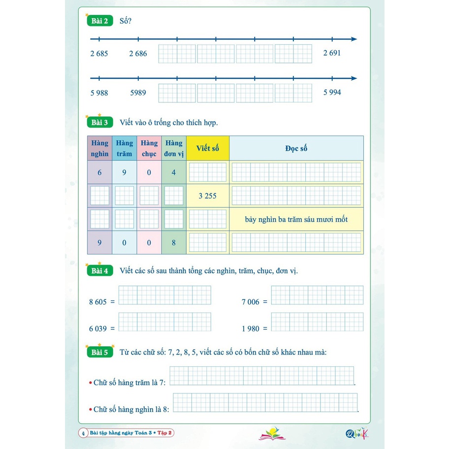 Sách -  - Bài tập hằng ngày toán 3 tập 2