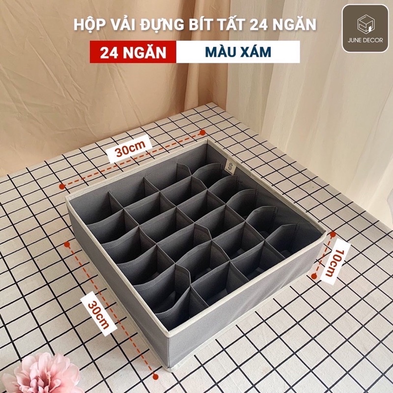 Combo 3 Hộp Vải Đa Năng Dày Dặn - Hộp Vải, Giỏ Vải Đựng Tất, Đồ Lót