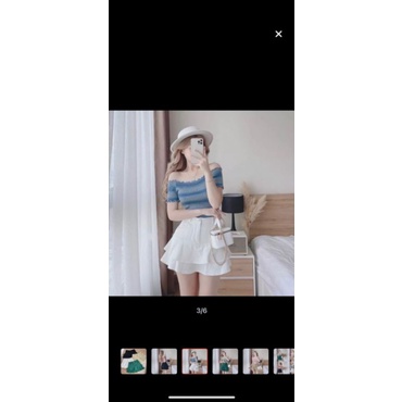 Chân váy hai tầng chất mịn 1 nút có túi lyie